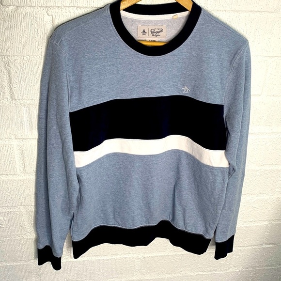 Original Penguin by Munsingwear Striped Cotton Pullover Sweatshirt sz S - Picture 1 of 5
